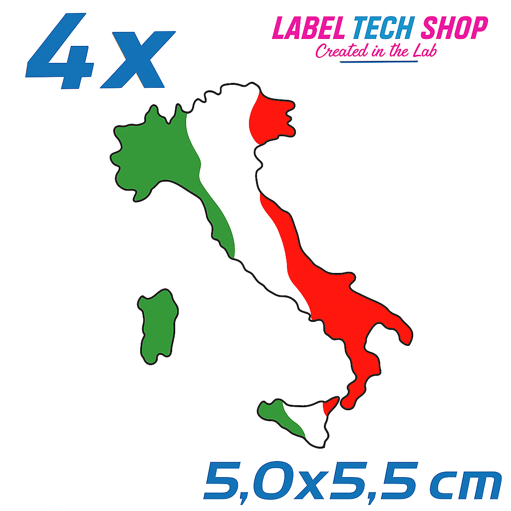 4x Italia/Italien Aufkleber Stiefel 5×5,5 cm Flagge Italien Adesivo Sticker 032