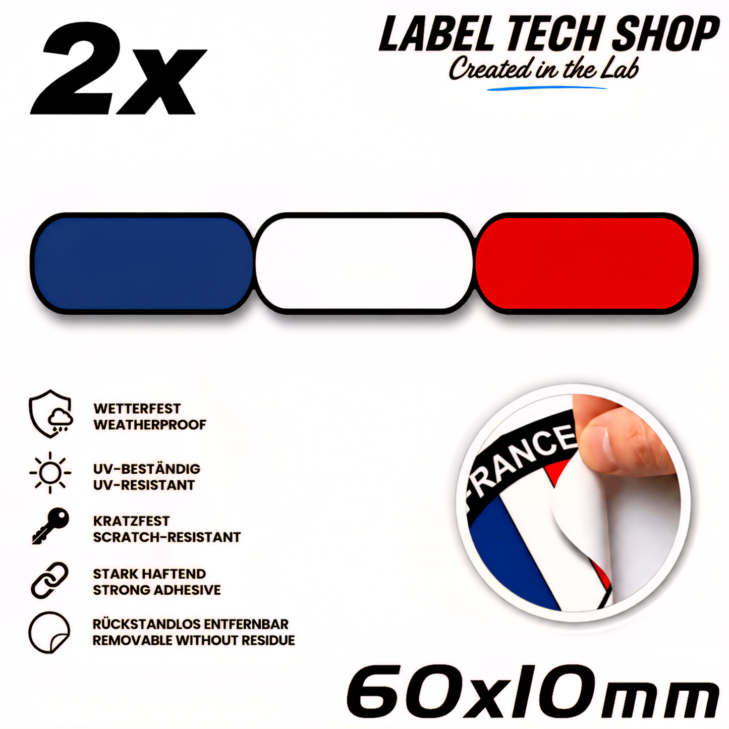 🇫🇷 Frankreich Flagge Aufkleber France Sticker Autocollant France Emblem Auto Helm 60x10mm NR.038