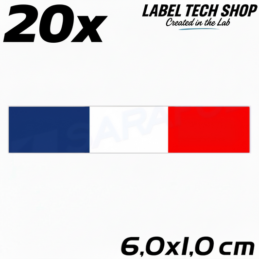 20x Frankreich Aufkleber France Francia Flagge Sticker 6,0x1,0cm (039)