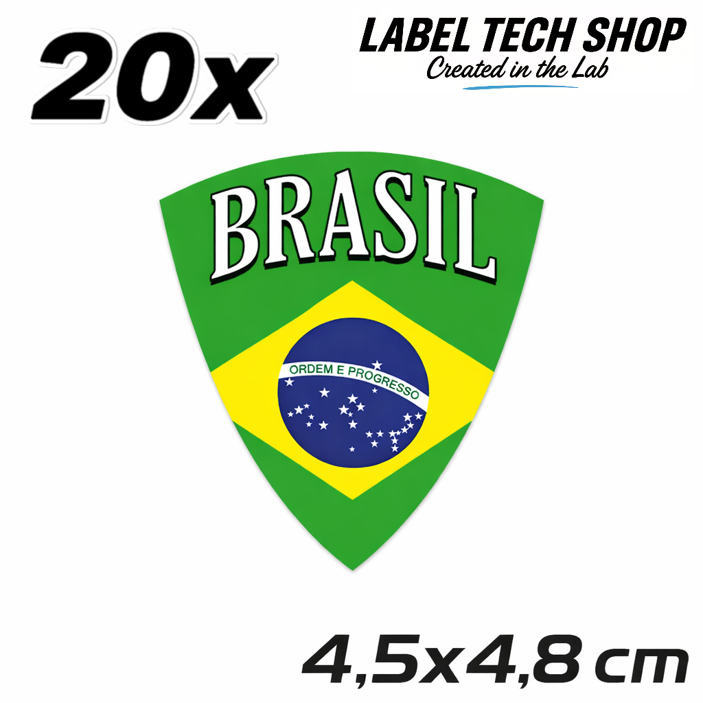 Brasilien Brasil Brazil Wappen Emblem Aufkleber Adesivo Sticker – Coat of Arms – Auto Laptop Helm – 4,5 × 4,8 cm (106)