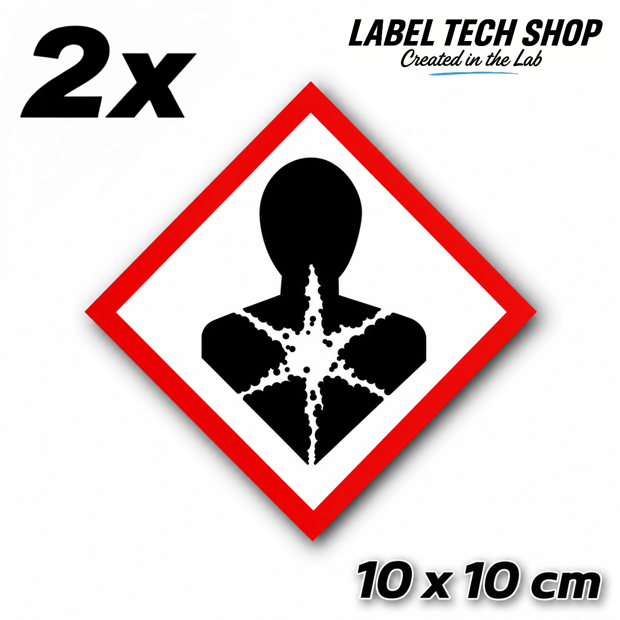 GHS08 Health Hazard Sticker Hazardous Material Label according to CLP / GHS Occupational Safety