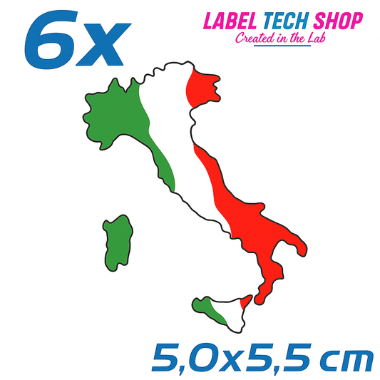 6x Italia/Italien Aufkleber Stiefel 5×5,5cm Flagge Italien Adesivo Sticker 032