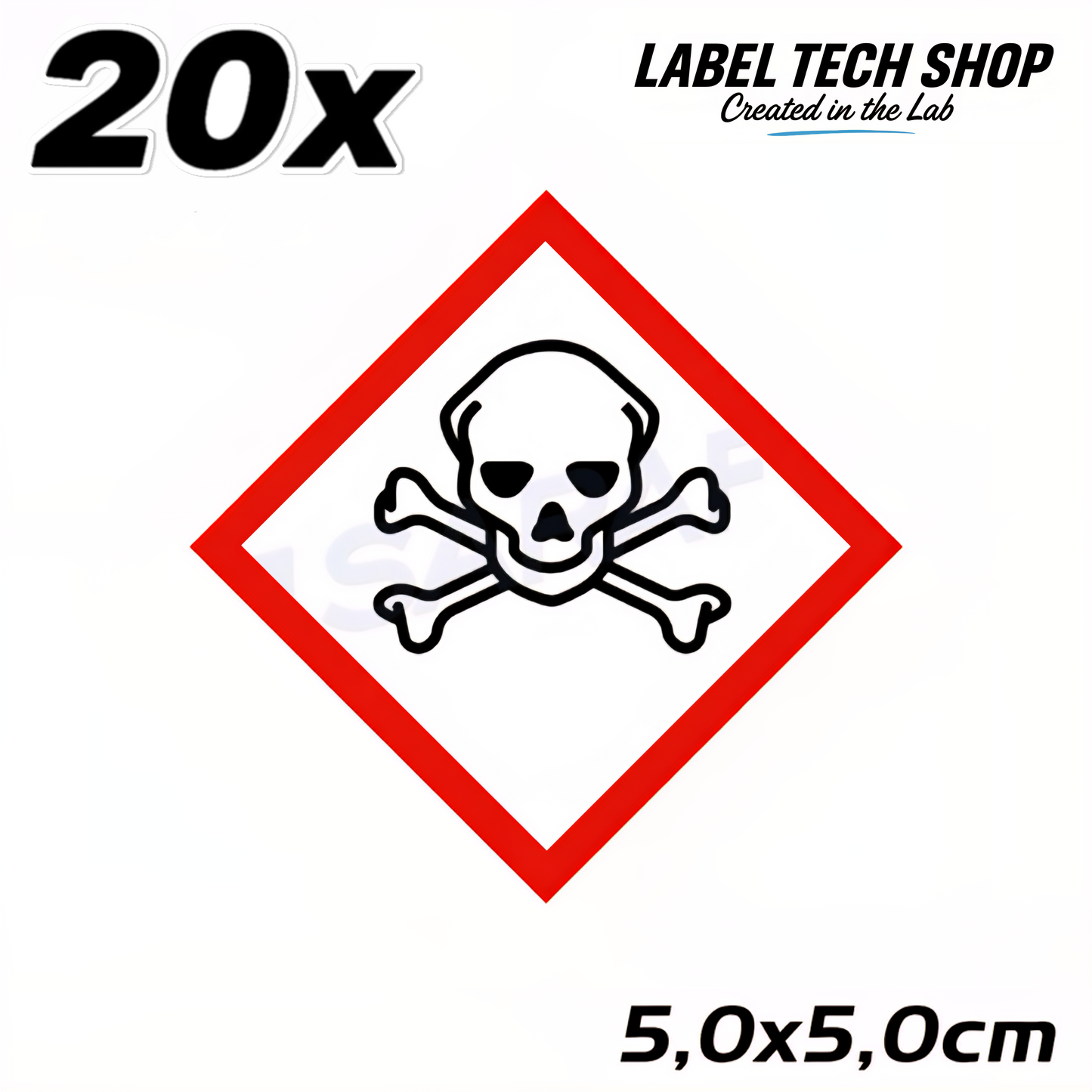 GHS06 Totenkopf Aufkleber  Giftige Chemikalien Toxisch nach CLP Norm Arbeitssicherheit