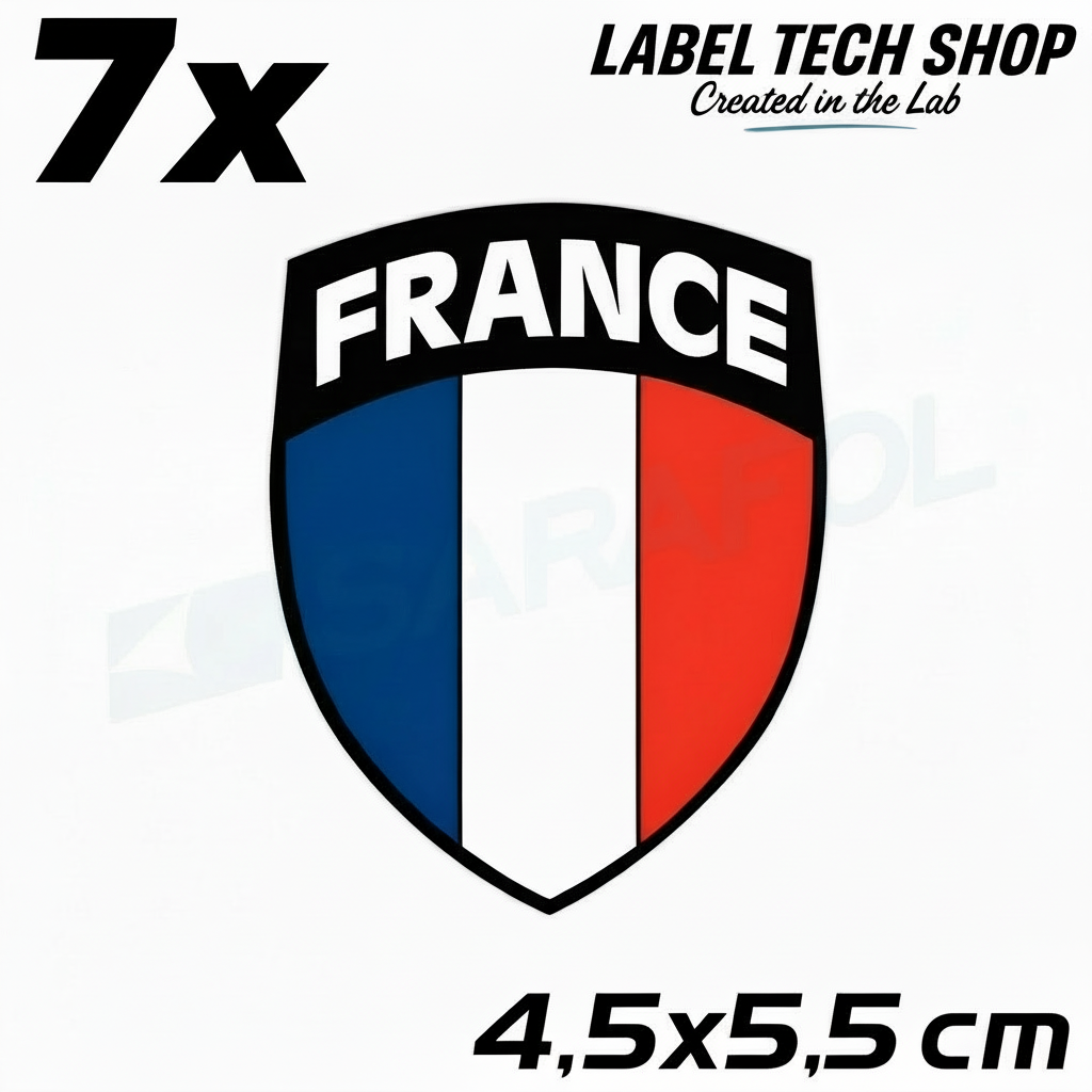 7x France Stickers France France Flag Sticker 4.5x5.5cm (040)