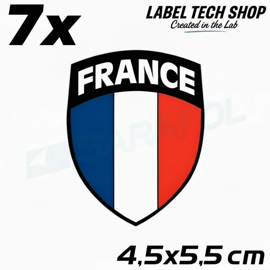 7x Frankreich Aufkleber France Francia Flagge Sticker 4,5x5,5cm (040)