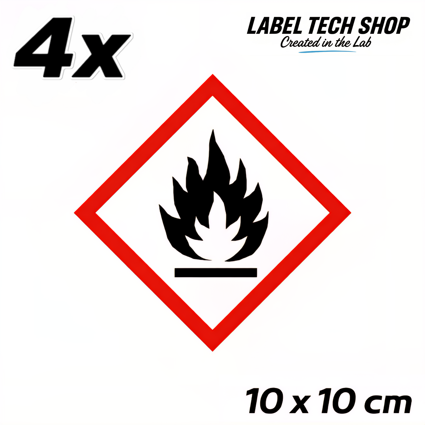 GHS02 Gefahrgut Aufkleber Brandgefahr Flamme nach CLP Norm Arbeitssicherheit