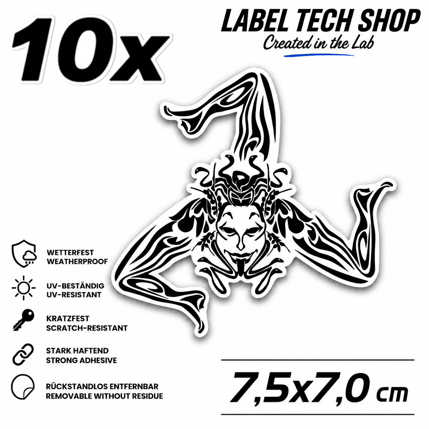 Sizilien Sicilia Sicily Trinacria Triskelion Aufkleber Sticker Adesivo – Auto Laptop Helm – 7,5 × 7,0 cm NR.025