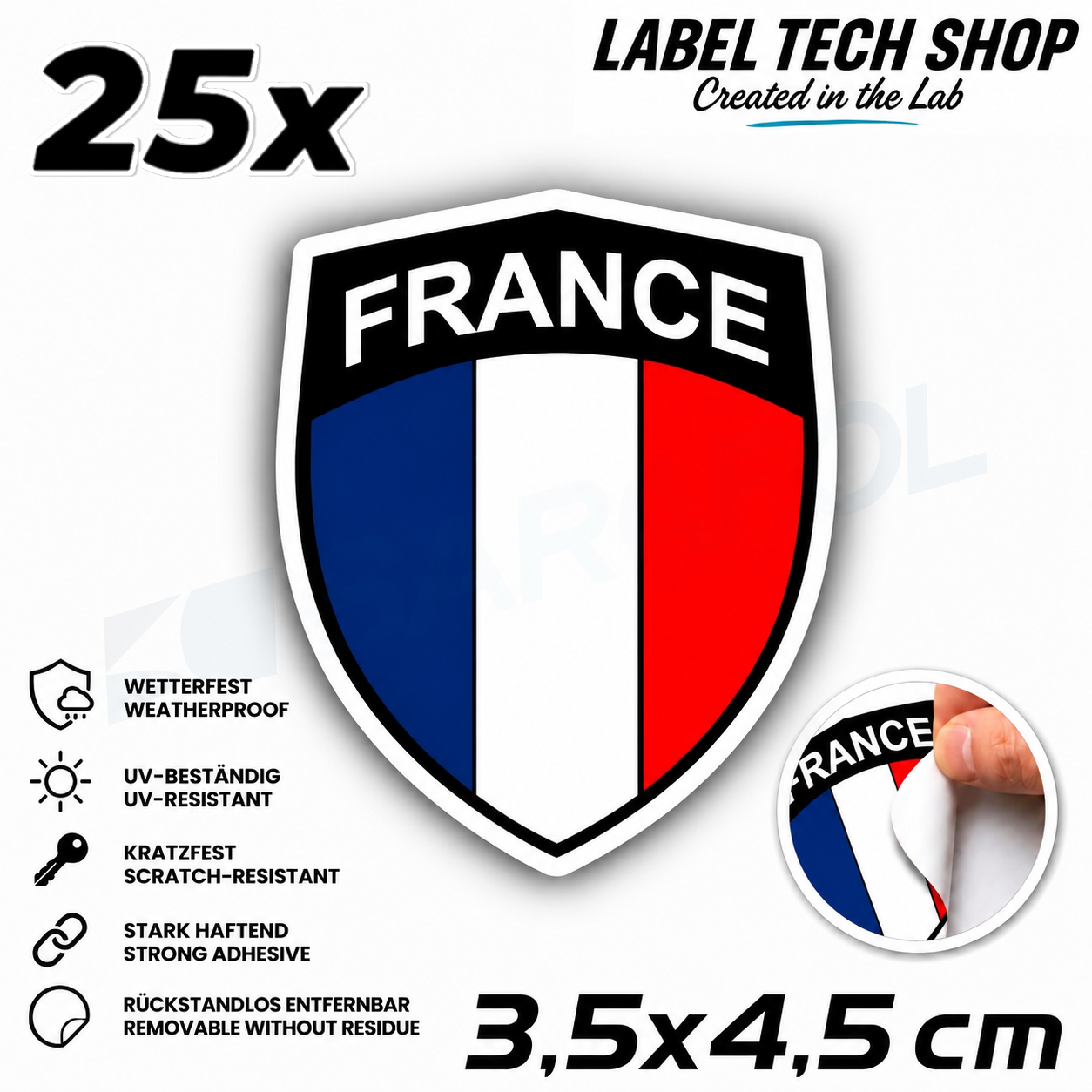 🇫🇷 Frankreich Wappen Aufkleber France Sticker Autocollant France Emblem Auto Helm 3,5x4,5cm NR.035