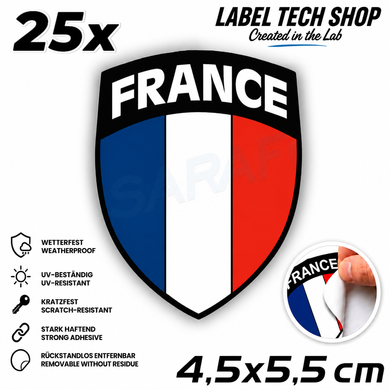 🇫🇷 Frankreich Wappen Aufkleber France Sticker Autocollant France Emblem Auto Helm 4,5x5,5cm NR.040