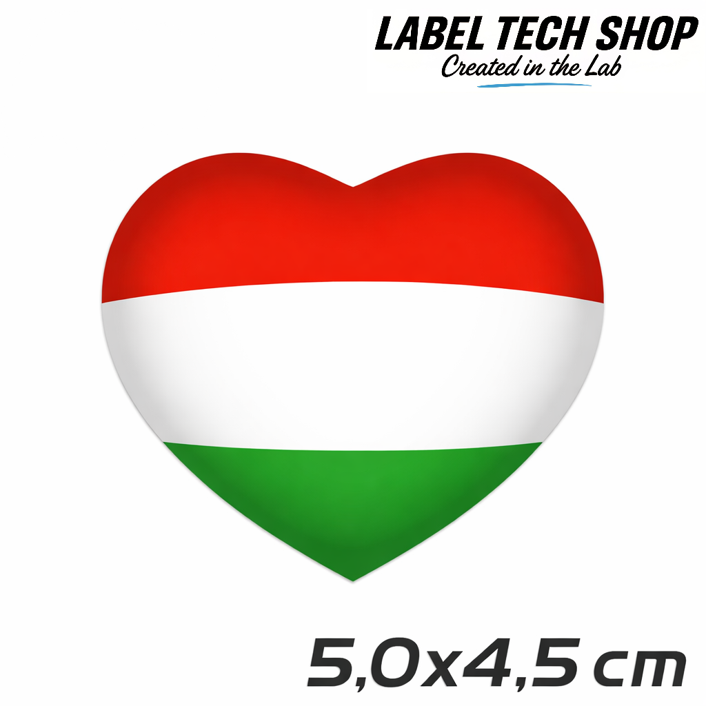 Ungarn Hungary Magyarország Herz Aufkleber Matrica – Hungary Flag Heart Sticker – Auto Laptop Helm – 5,0 × 4,5 cm (049)