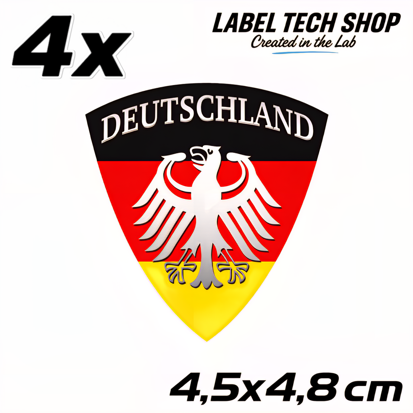 Deutschland Emblem Aufkleber 4,5 x 4,8 cm – Germany Adler Wappen Sticker (114)