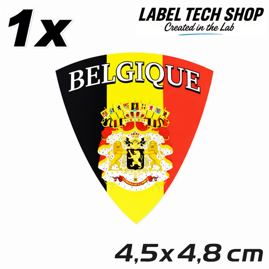 Belgien Belgique Belgium Wappen Aufkleber Sticker Autocollant – Coat of Arms – Auto Laptop Helm – 4,5 × 4,8 cm (112)