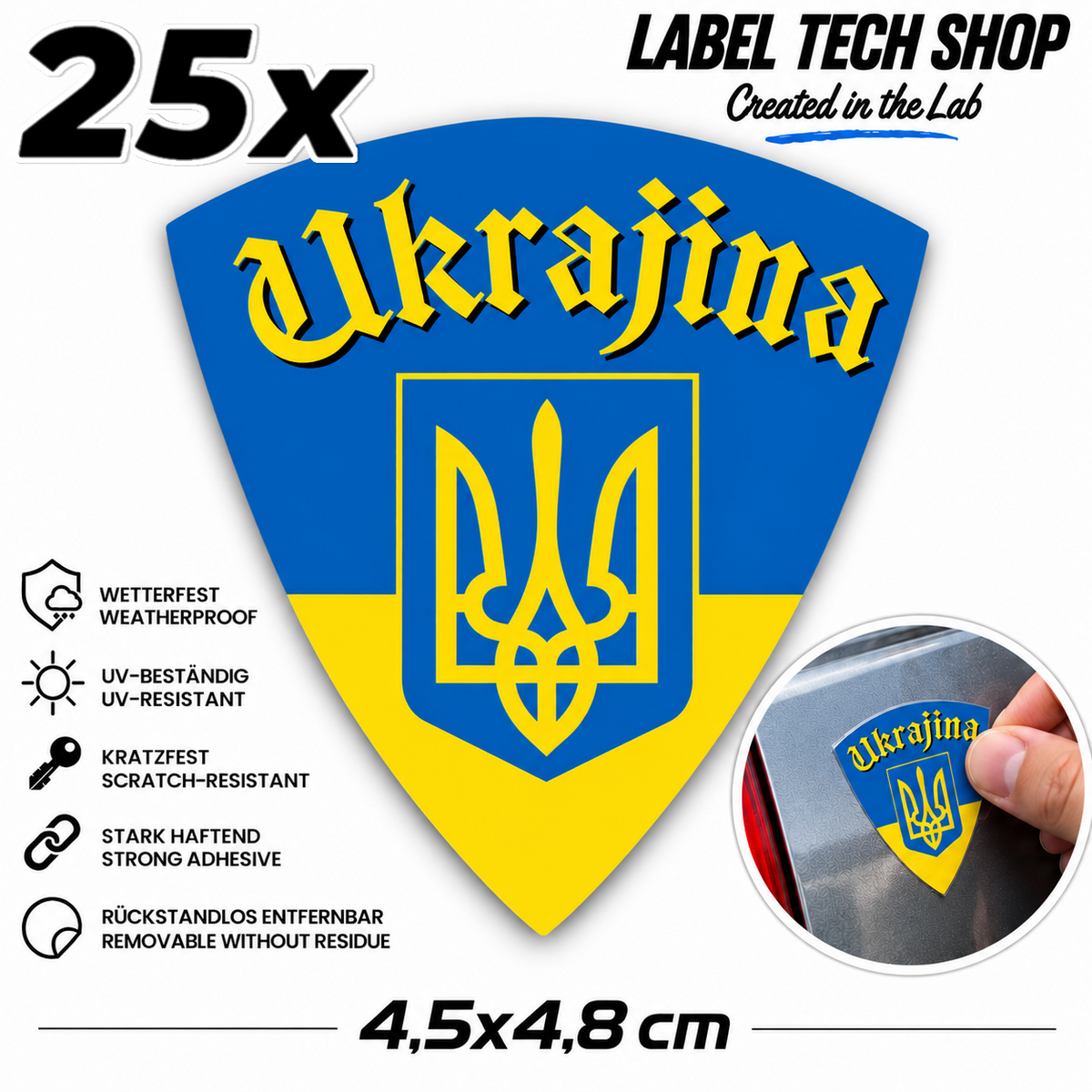 🇺🇦 Ukraine  Aufkleber Sticker Flagge Україна Наклейка  Wappen Emblem Auto 4,5x4,8cm Nr.012