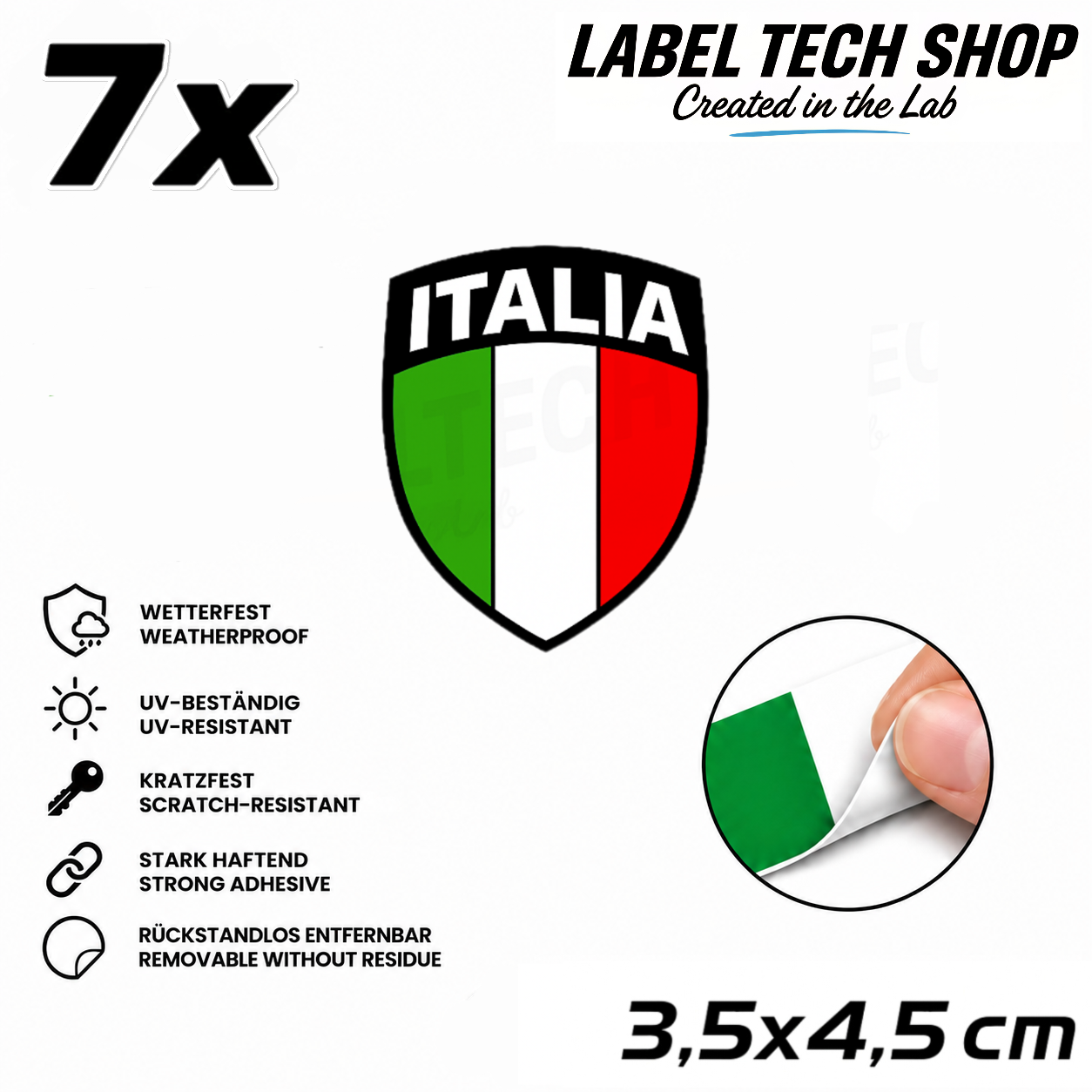 🇮🇹 Italien Aufkleber Wappen Italian Sticker Adesivo Italiano Bandiera Italiana Motorrad Auto Helm 3,5x4,5cm NR.102