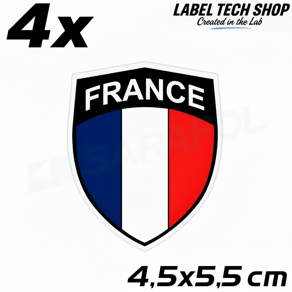 4x Frankreich Aufkleber France Francia Flagge Sticker 4,5x5,5cm (034)