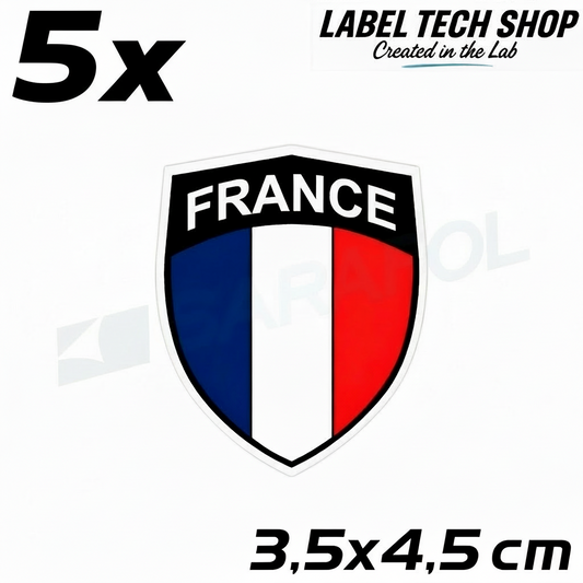 5x Frankreich Aufkleber France Francia Flagge Sticker 3,5x4,5cm (035)