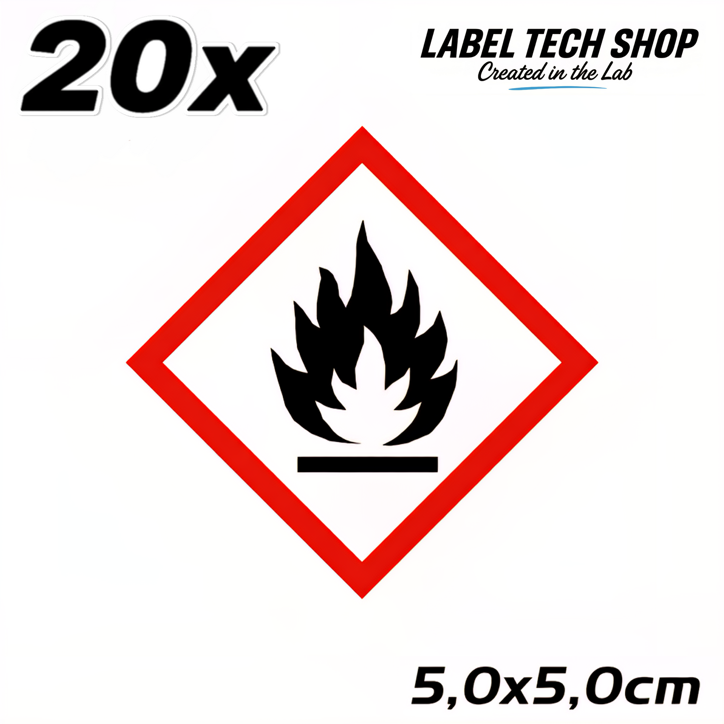 GHS02 Gefahrgut Aufkleber Brandgefahr Flamme nach CLP Norm Arbeitssicherheit