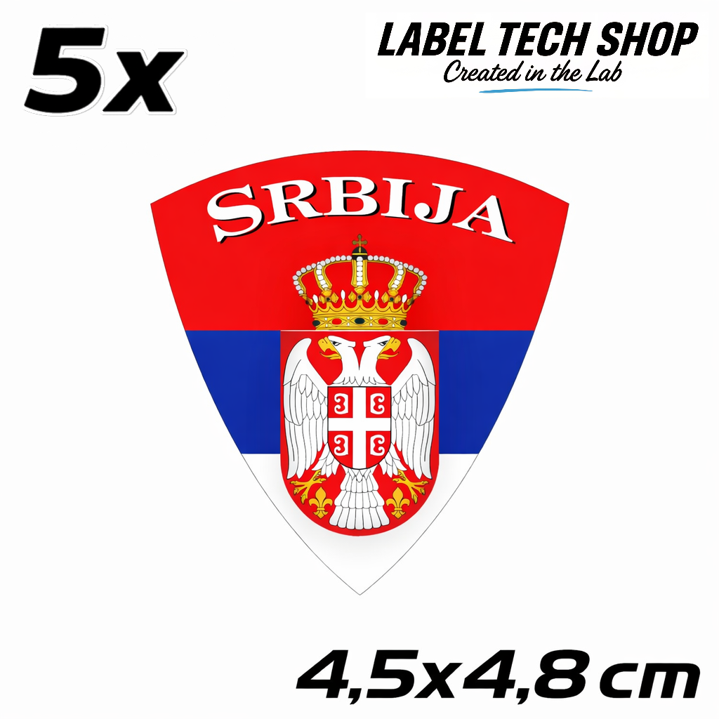 Serbien Serbia Srbija Wappen Aufkleber – Serbia Coat of Arms Emblem Sticker – 4,5 × 4,8 cm (010)