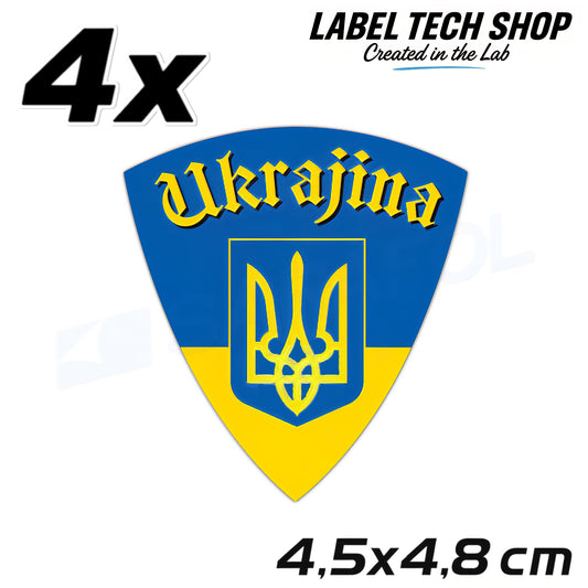 4x Ukraine Aufkleber 🇺🇦Ukraine Ukraijna Naklejka Sticker Flagge 4,5x4,8cm 012