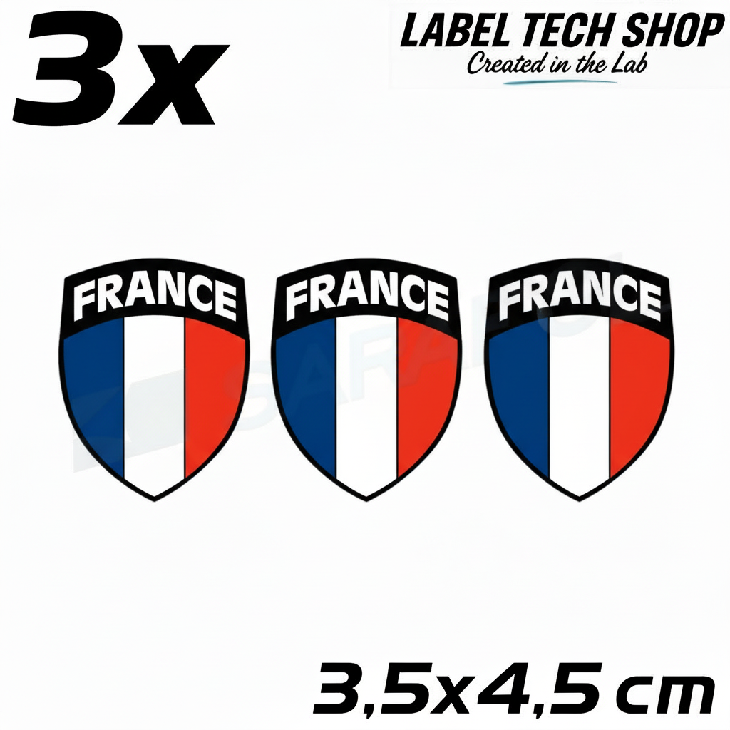 3x Frankreich Aufkleber France Francia Flagge Sticker 3,5x4,5cm (042)