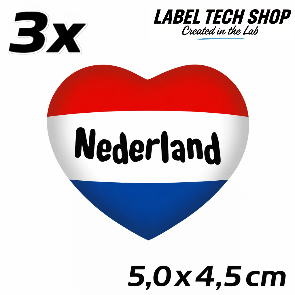 Niederlande Netherlands Holland Nederland Herz Aufkleber Sticker  Netherlands Flag Heart Sticker Auto Laptop Helm – 5,0 × 4,5 cm (054)