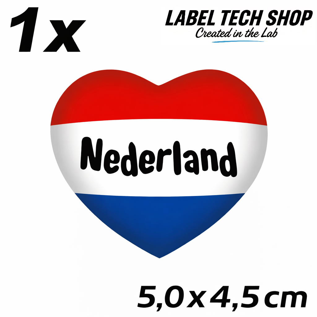 Niederlande Netherlands Holland Nederland Herz Aufkleber Sticker  Netherlands Flag Heart Sticker Auto Laptop Helm – 5,0 × 4,5 cm (054)