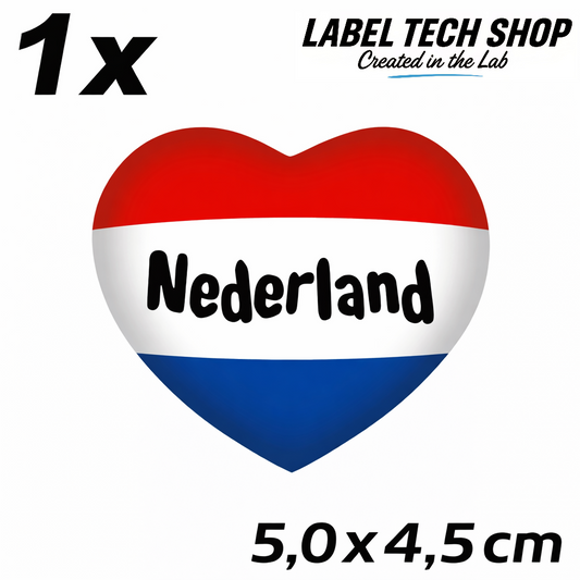 Niederlande Netherlands Holland Nederland Herz Aufkleber Sticker  Netherlands Flag Heart Sticker Auto Laptop Helm – 5,0 × 4,5 cm (054)