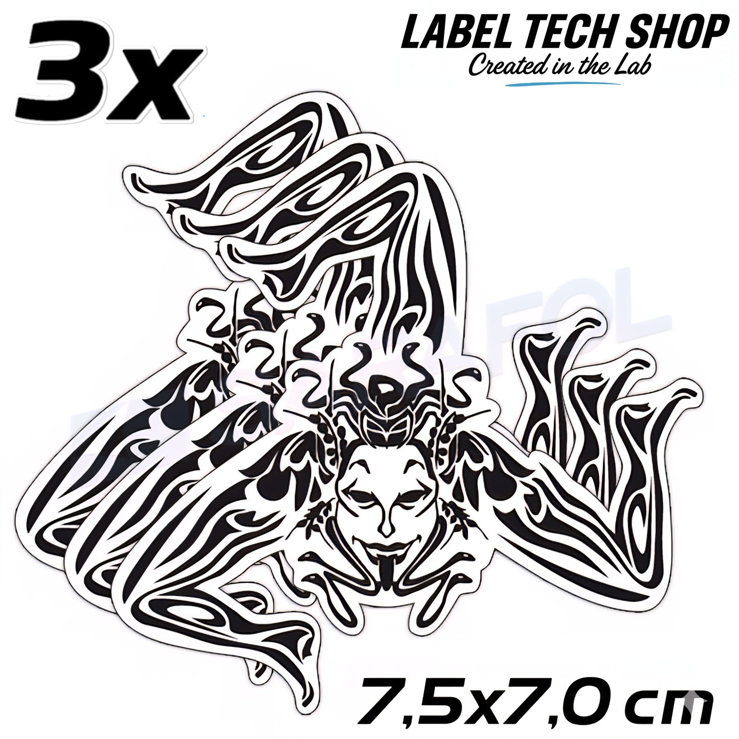 3x Sizilien Trinacria Aufkleber White Black – Sicilia Sicily Sticker 7,5x7,0cm