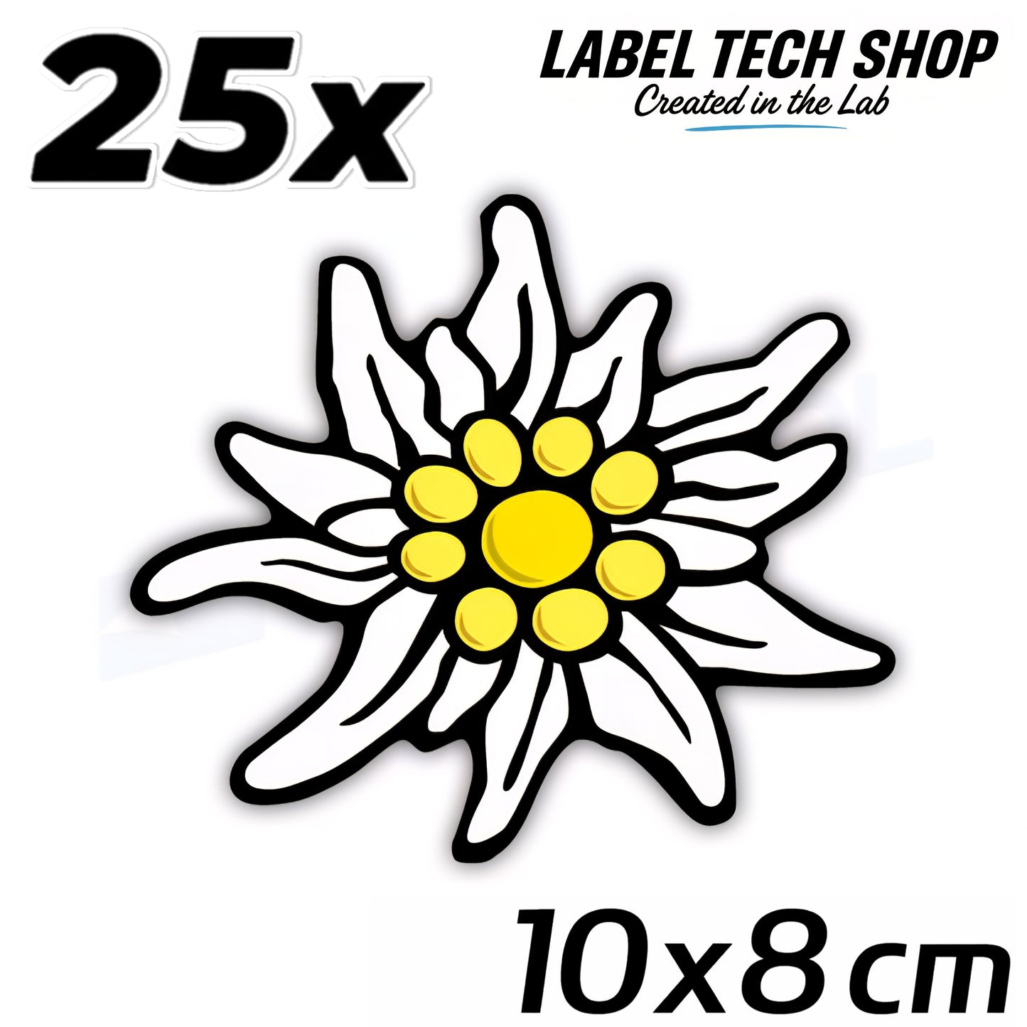 25x Edelweiß Aufkleber 🌼 Alpenblume Sticker – Stella Alpina 10×8 cm