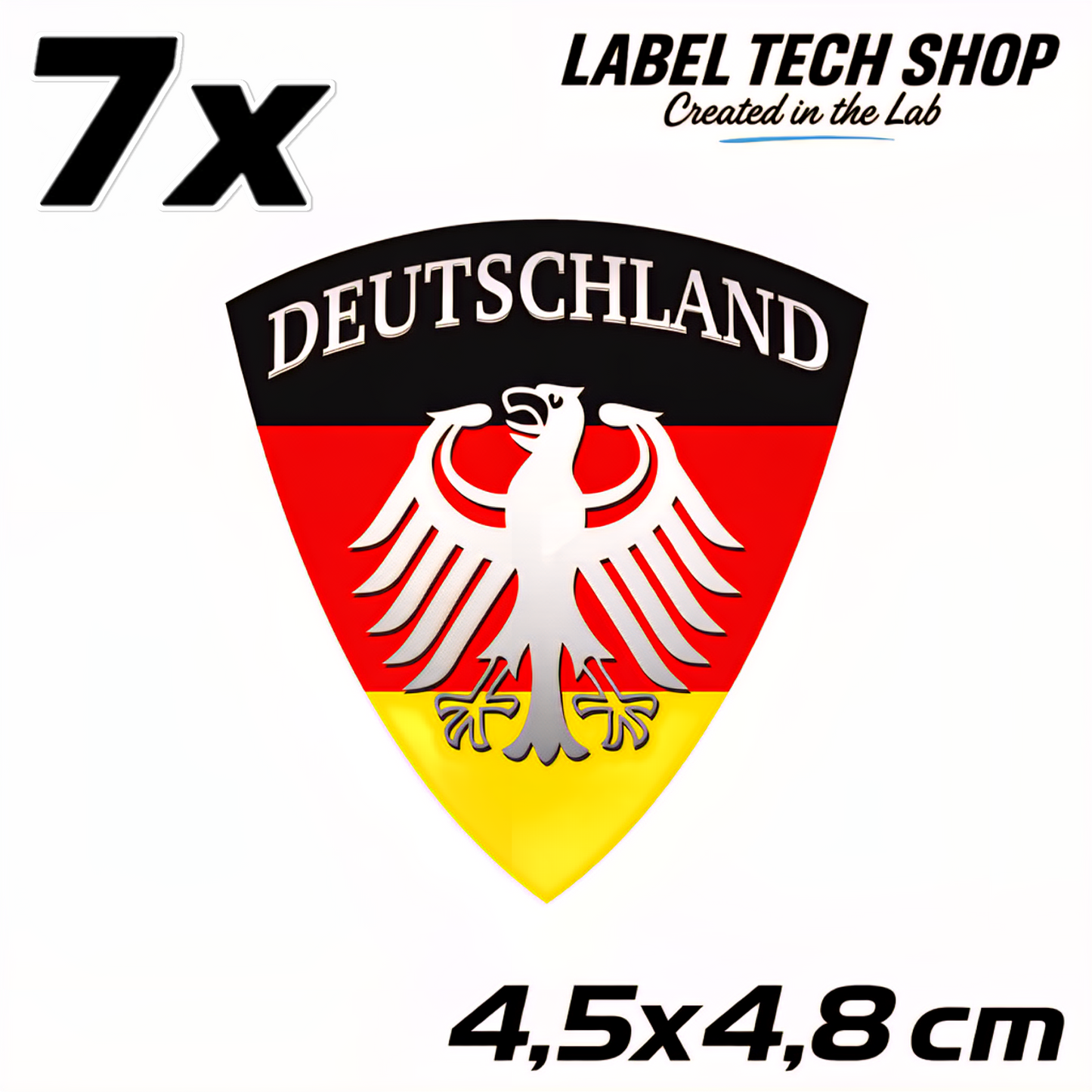 Deutschland Emblem Aufkleber 4,5 x 4,8 cm – Germany Adler Wappen Sticker (114)