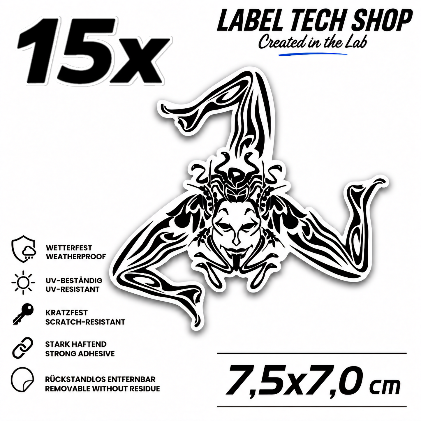 Sizilien Sicilia Sicily Trinacria Triskelion Aufkleber Sticker Adesivo – Auto Laptop Helm – 7,5 × 7,0 cm NR.025