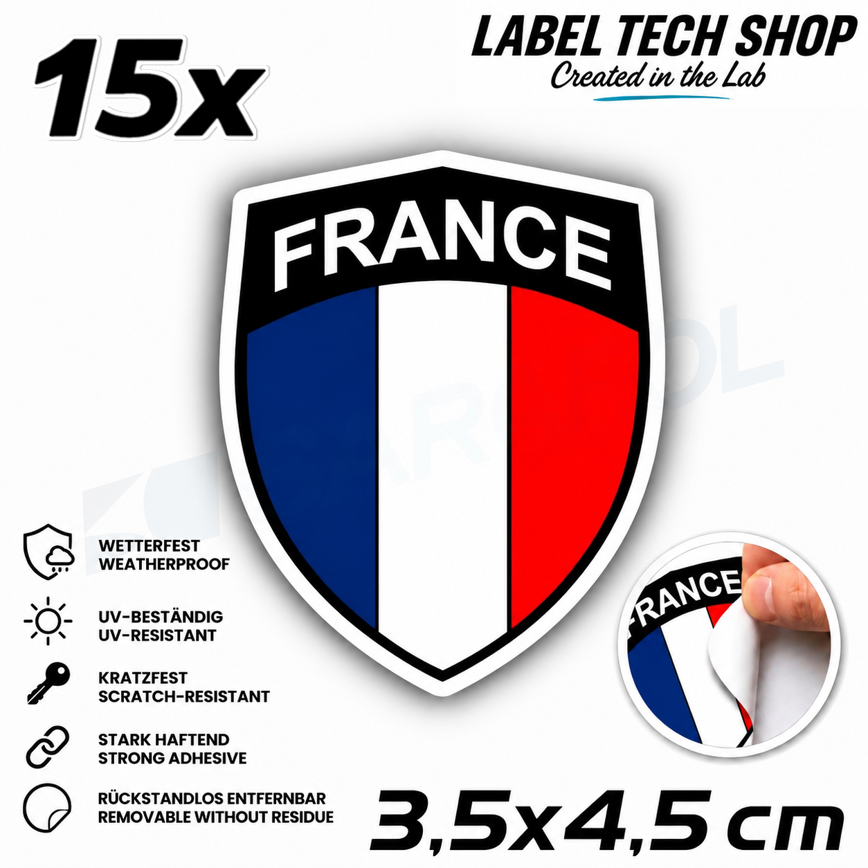 🇫🇷 Frankreich Wappen Aufkleber France Sticker Autocollant France Emblem Auto Helm 3,5x4,5cm NR.035