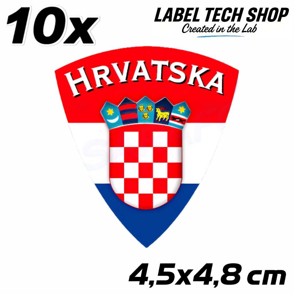 Kroatien Hrvatska Croatia Wappen Aufkleber – Croatia Coat of Arms Sticker – 4,5 × 4,8 cm (013)