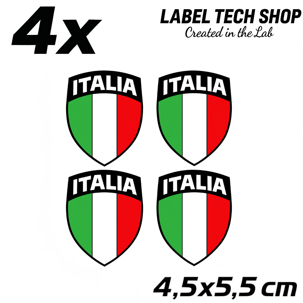 4x Italien Aufkleber 107 Wappen Emblem  Flagge Italia Adesivo Sticker 4,5x5,5cm