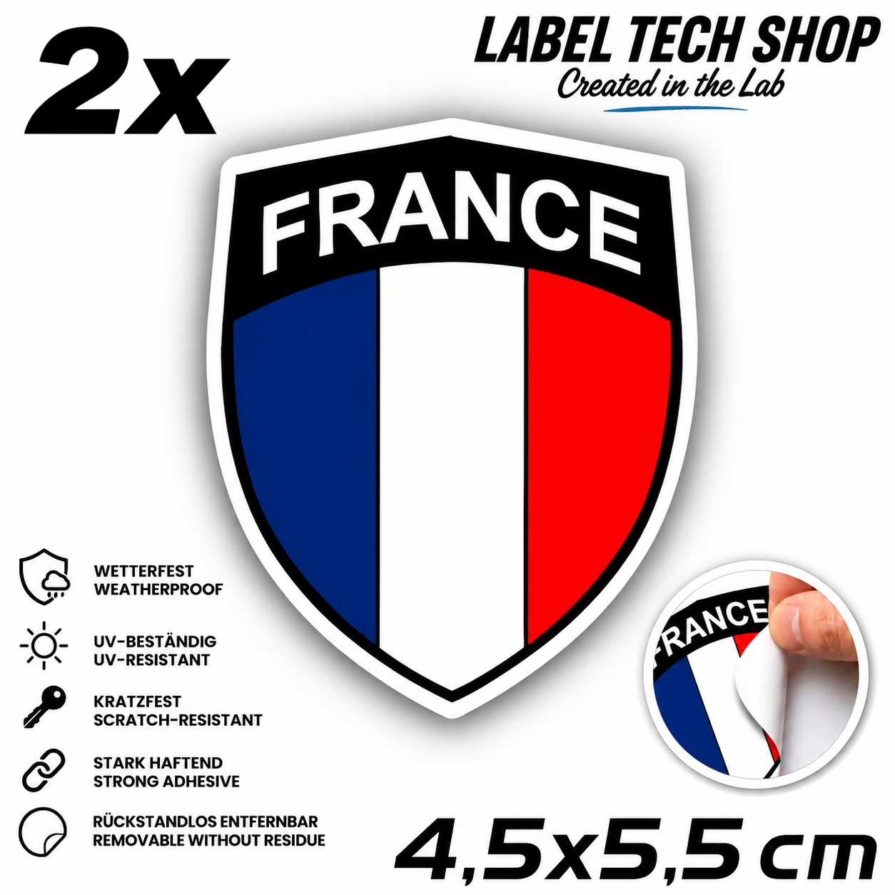 🇫🇷 Frankreich Wappen Aufkleber France Sticker Autocollant France Emblem Auto Helm 4,5x5,5cm NR.034