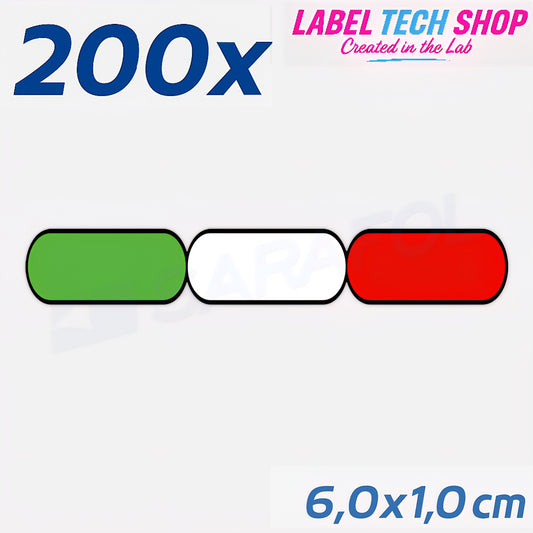 200x Italia/Italien Aufkleber Flagge 6×1 cm Italien Streifen Adesivo Sticker 037