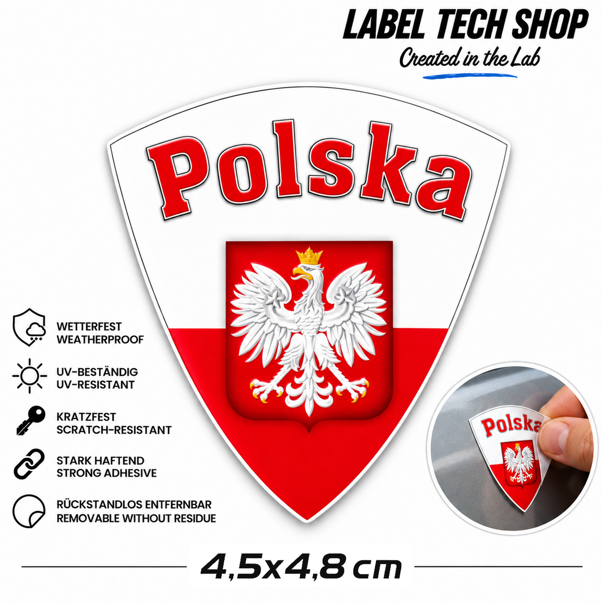🇵🇱 Polen Polska Poland Aufkleber Naklejka Sticker Flagge Wappen Emblem Auto 4,5x4,8cm Nr.021
