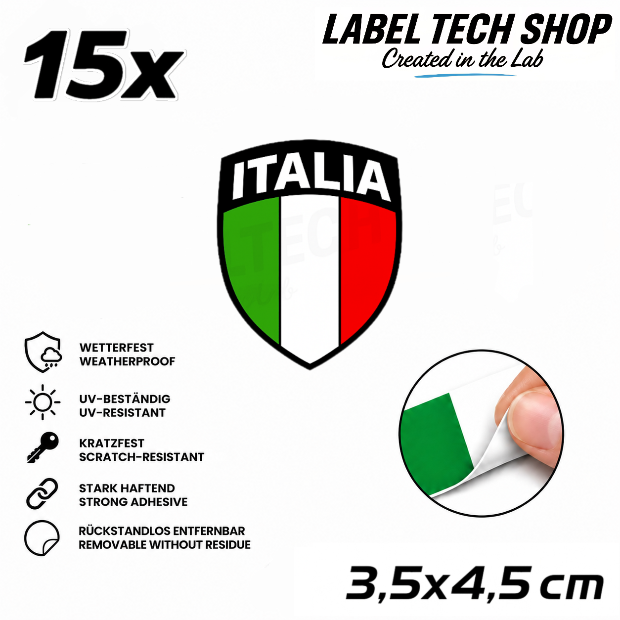 🇮🇹 Italien Aufkleber Wappen Italian Sticker Adesivo Italiano Bandiera Italiana Motorrad Auto Helm 3,5x4,5cm NR.102