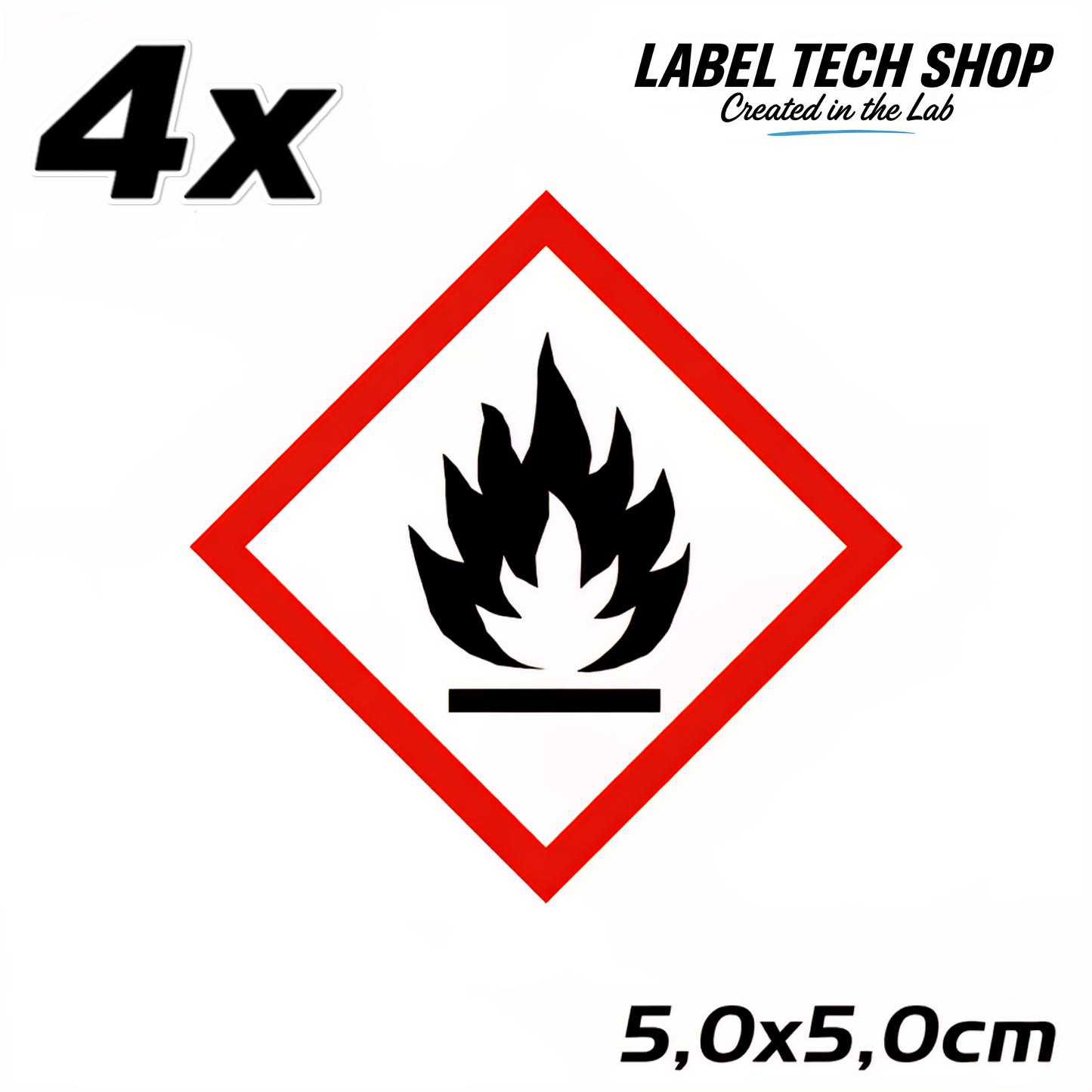 GHS02 Gefahrgut Aufkleber Brandgefahr Flamme nach CLP Norm Arbeitssicherheit