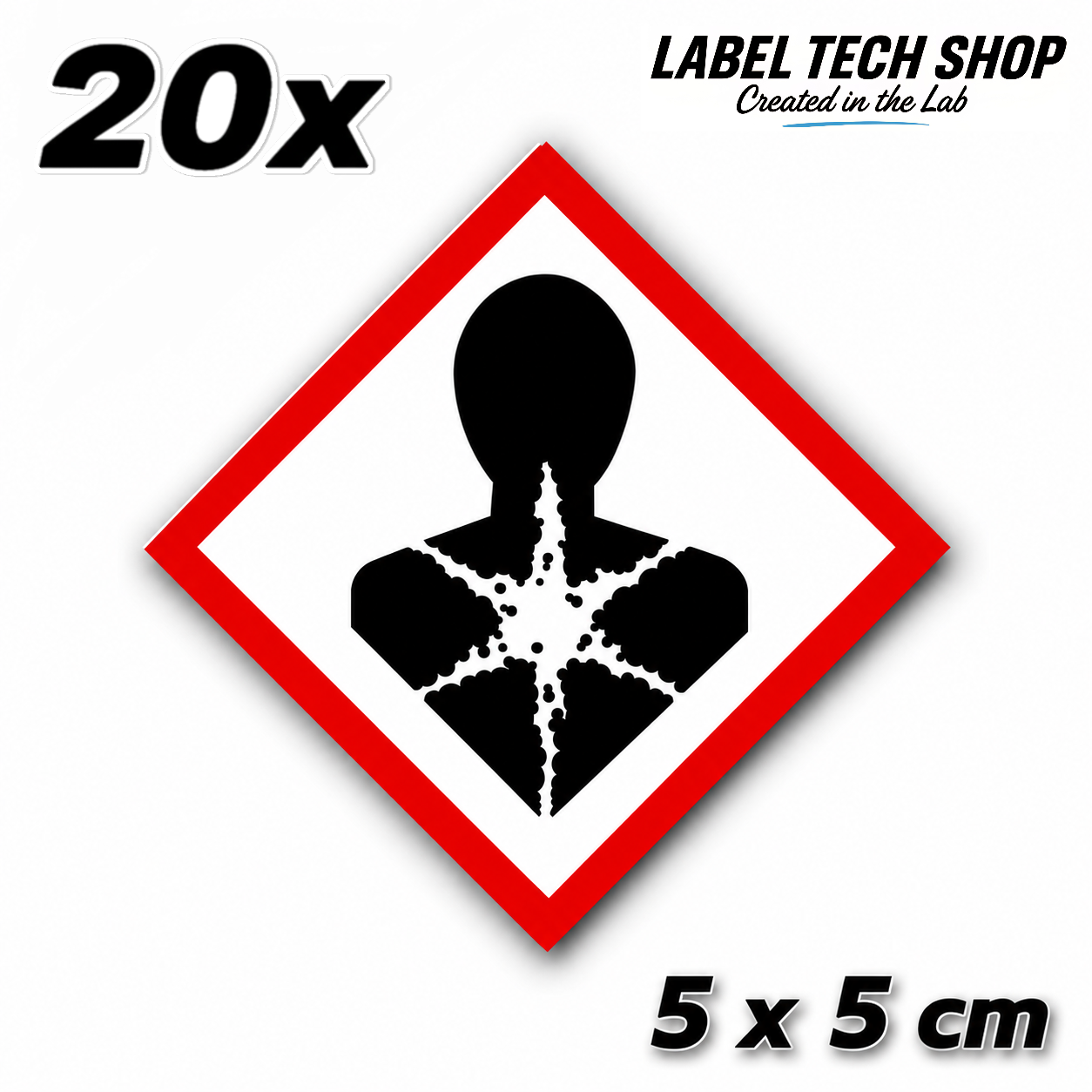 GHS08 Health Hazard Sticker Hazardous Material Label according to CLP / GHS Occupational Safety