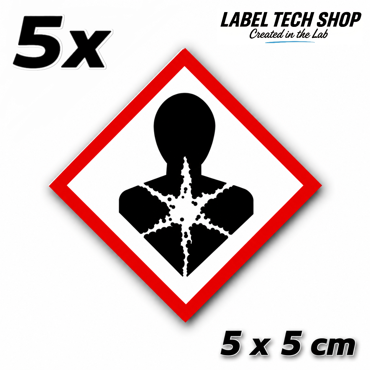 GHS08 Health Hazard Sticker Hazardous Material Label according to CLP / GHS Occupational Safety