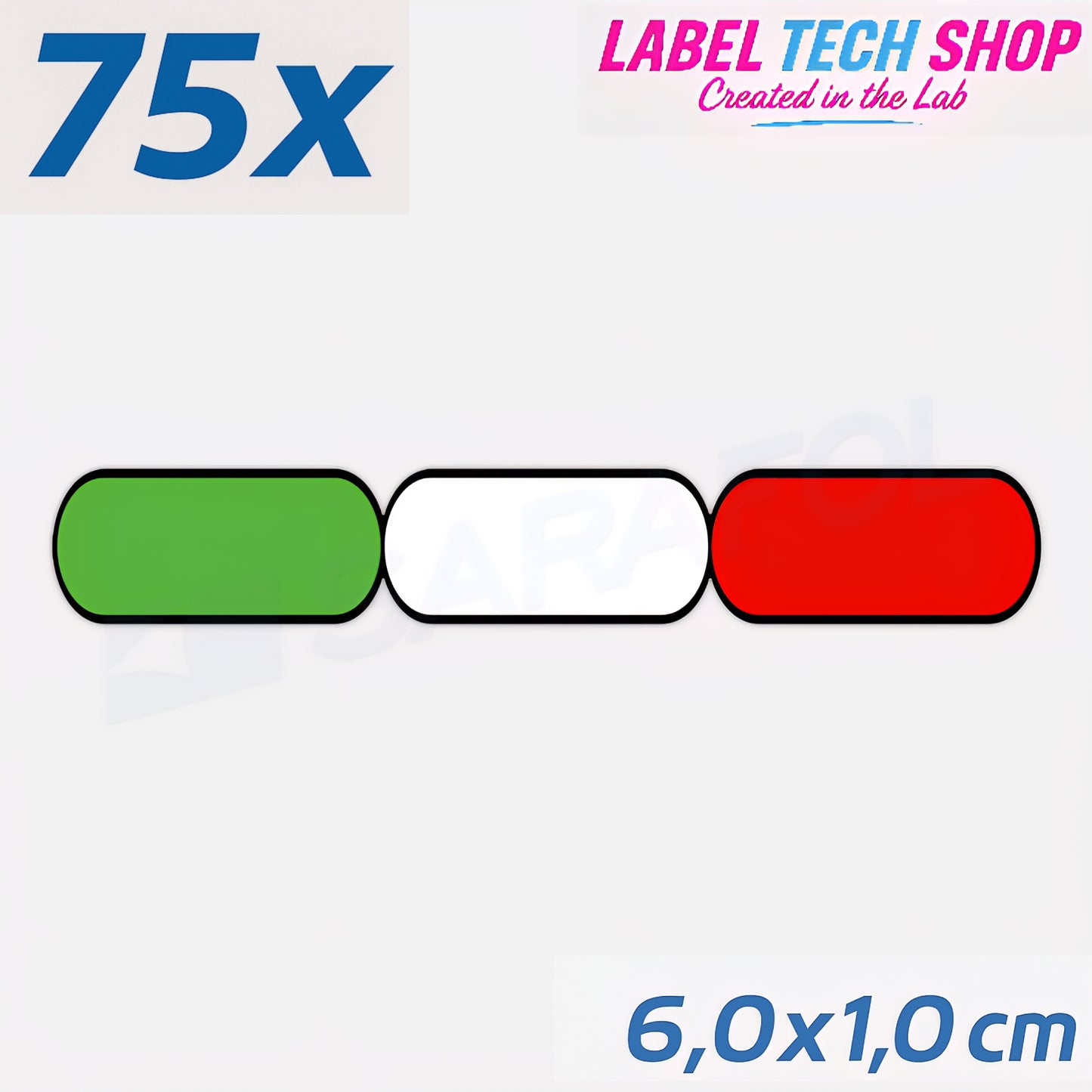 75x Italia/Italien Aufkleber Flagge 6×1 cm Italien Streifen Adesivo Sticker 037