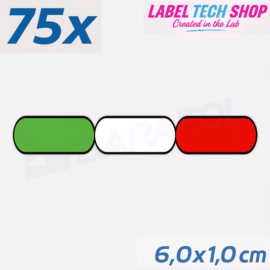 75x Italia/Italien Aufkleber Flagge 6×1 cm Italien Streifen Adesivo Sticker 037