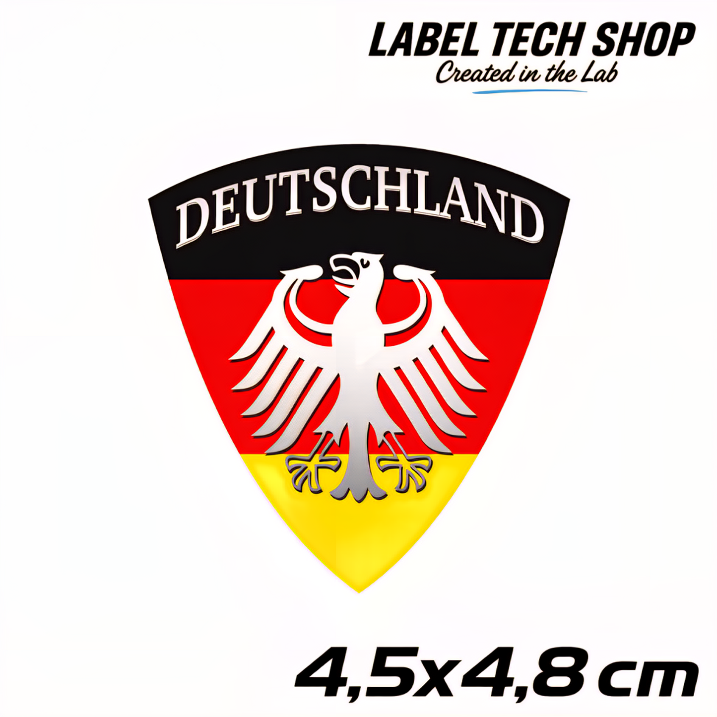 Deutschland Emblem Aufkleber 4,5 x 4,8 cm – Germany Adler Wappen Sticker (114)
