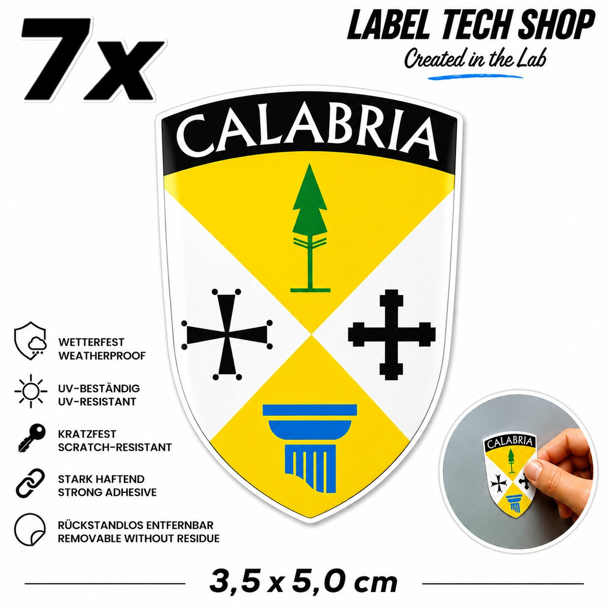Kalabrien Flagge Aufkleber Calabria Italien Adesivo Calabrese Sticker Wappen Emblem Auto 3,5x5cm Nr.018