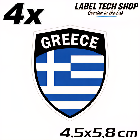 4x Griechenland Aufkleber 🇬🇷 Αυτοκόλλητο Ελλάδας Greek Sticker 4,5×5,8 cm (111)