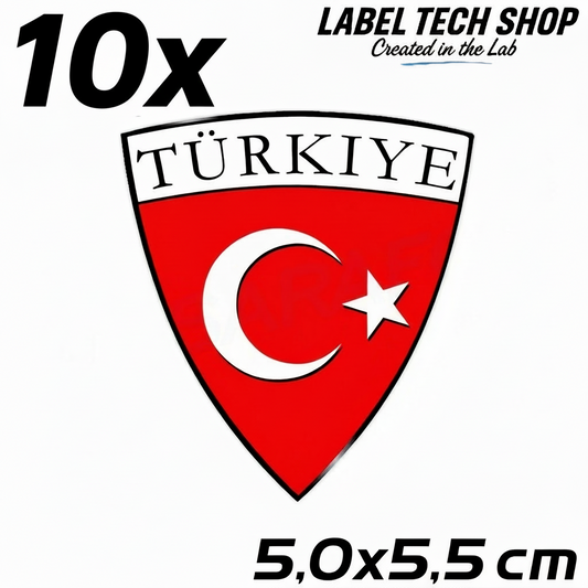 10x Türkei Aufkleber Türkiye Turkey Bayrak Flagge Wappen Sticker 5,0x5,5cm (007)