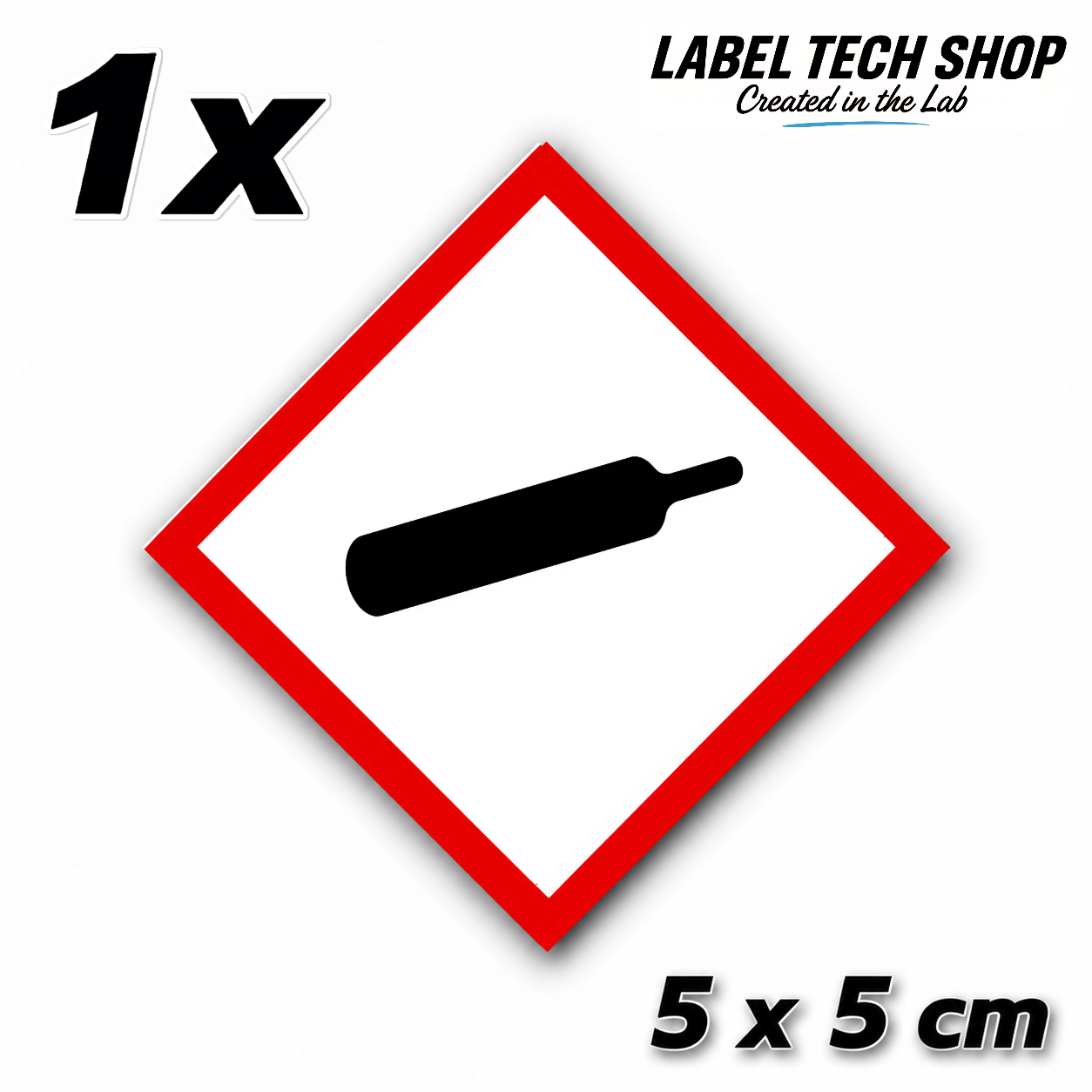 GHS04 Gases under pressure sticker Gas Cylinder Sticker Hazardous material symbol Compressed gas Dangerous goods Chemistry Lab label according to CLP / GHS Occupational safety