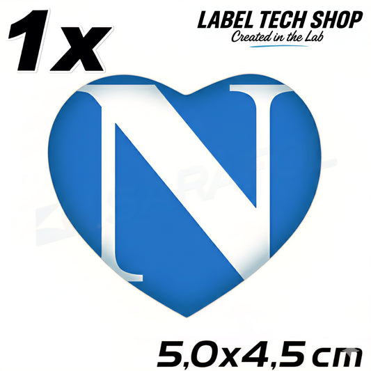 1x Napoli Herz Aufkleber Neapel Naples Cuore Heart Adesivo Sticker 5,0x4,5cm