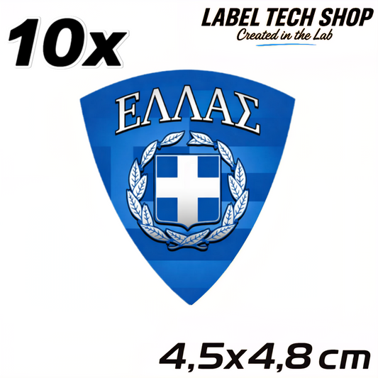 10x Griechenland Aufkleber 🇬🇷 Αυτοκόλλητο Ελλάδας Greek Sticker 4,5×4,8 cm (113)
